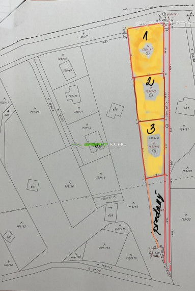 GARANT REAL predaj rekreačné pozemky 568 m2, 568 m2, 803 m2 Sigord, Kokošovce, okr. Prešov