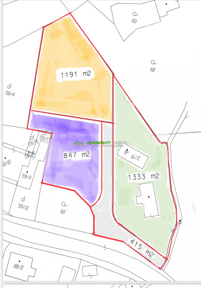 GARANT REAL - predaj 2 stavebné pozemky 847 m2, 1191 m2, Žehňa okr. Prešov