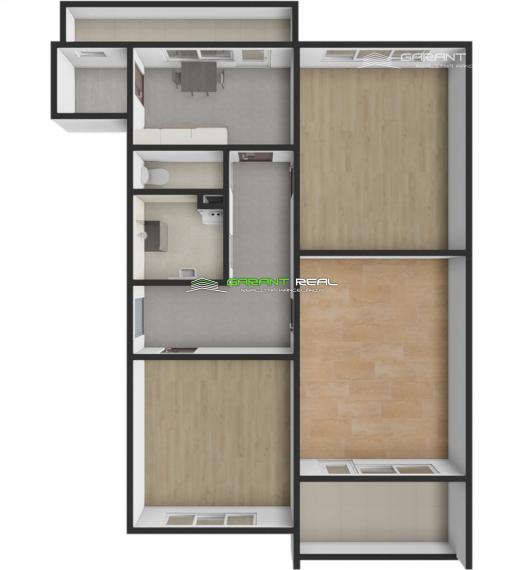 GARANT REAL - predaj 3-izbový tehlový byt 88 m2 s loggiou, balkónom a vlastným kúrením, s garážou, Prešov, širšie centrum