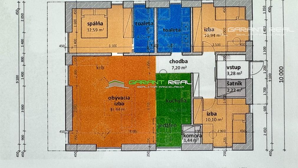GARANT REAL - predaj rodinný dom, 4 - izbový bungalov 110 m2, Prešov, Nižná Šebastová