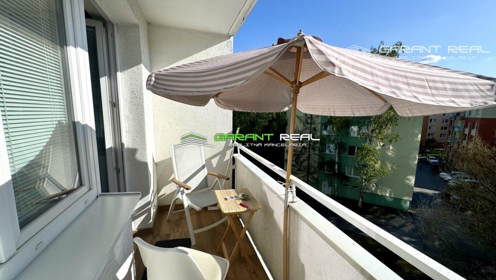 GARANT REAL - prenájom luxusný, zariadený 1-izbový byt s loggiou, Prešov, Sídlisko III, Mukačevská ul.