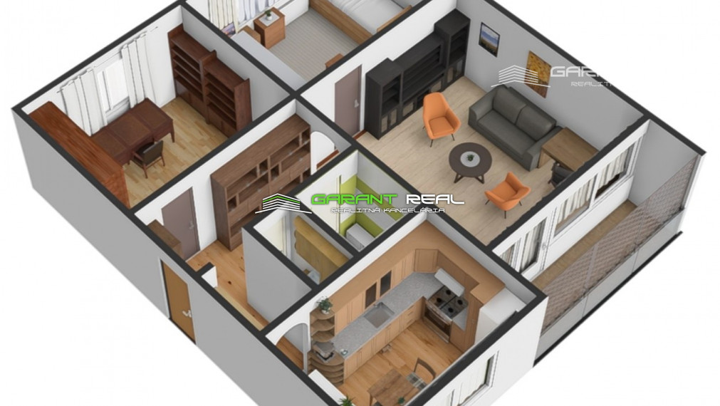 "REZERVOVANÉ" GARANT REAL - predaj 3-izbový byt 72 m2, s loggiou 7,5 m2, po rekonštrukcii, Prešov, Sekčov, ul. Pavla Horova