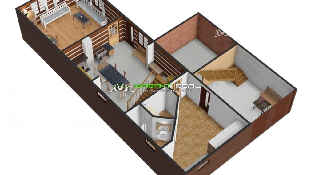 GARANT REAL - predaj chalupa, drevenica,134 m2 úžitková plocha, na pozemku 446 m2, Liptovský Mikuláš,,Važec, ul. Vyšná