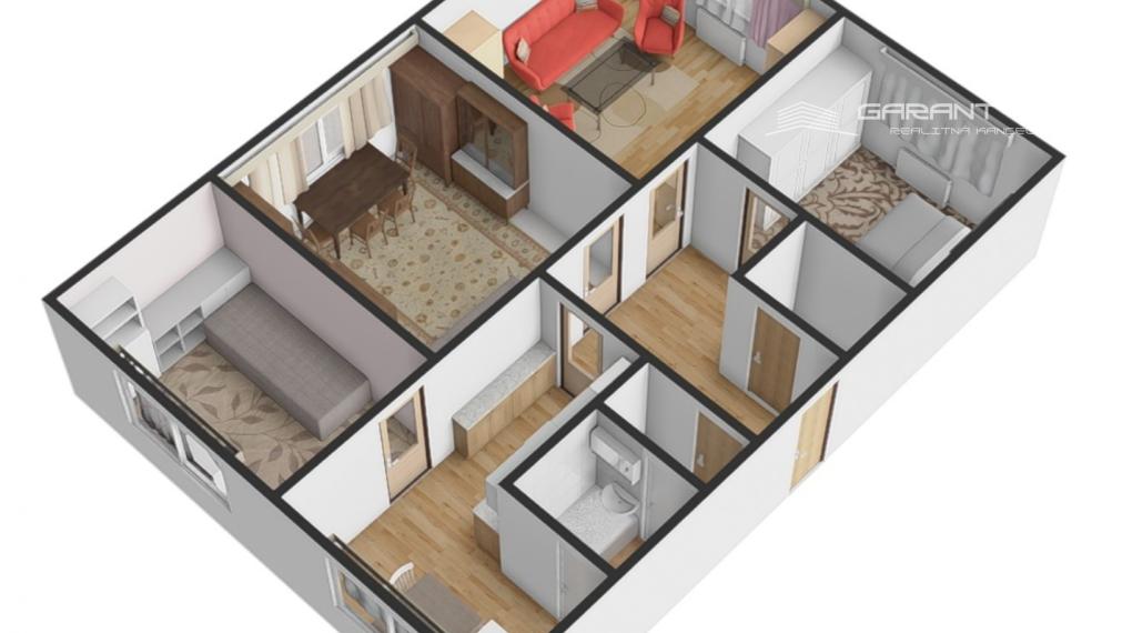 GARANT REAL - predaj 4-izbový byt 77 m2, s loggiou, po čiastočnej rekonštrukcii, Prešov, Sídlisko III, Mukačevská ul.
