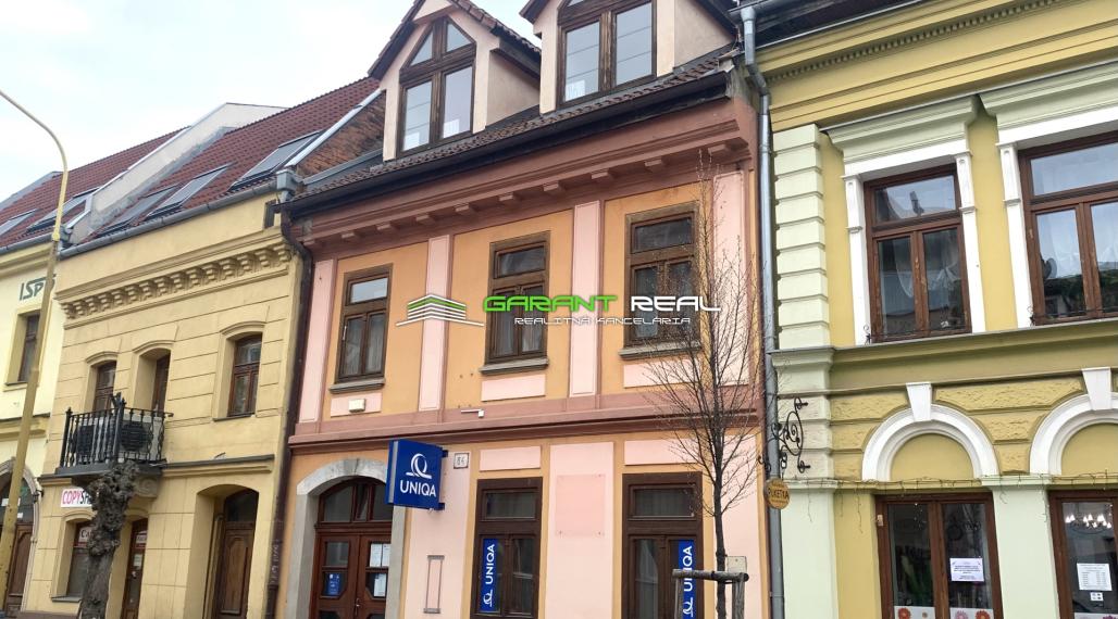 GARANT REAL - predaj 4 - podlažný meštiansky dom, úžitková plocha 248 m2, na vlastnom pozemku, Prešov, centrum, Slovenská ulica