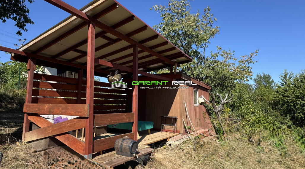 GARANT REAL predaj záhrada 351 m2 so záhradným domčekom 13 m2 + terasa 8 m2, Prešov, Za Kalváriou, záhradkárska osada Narcis