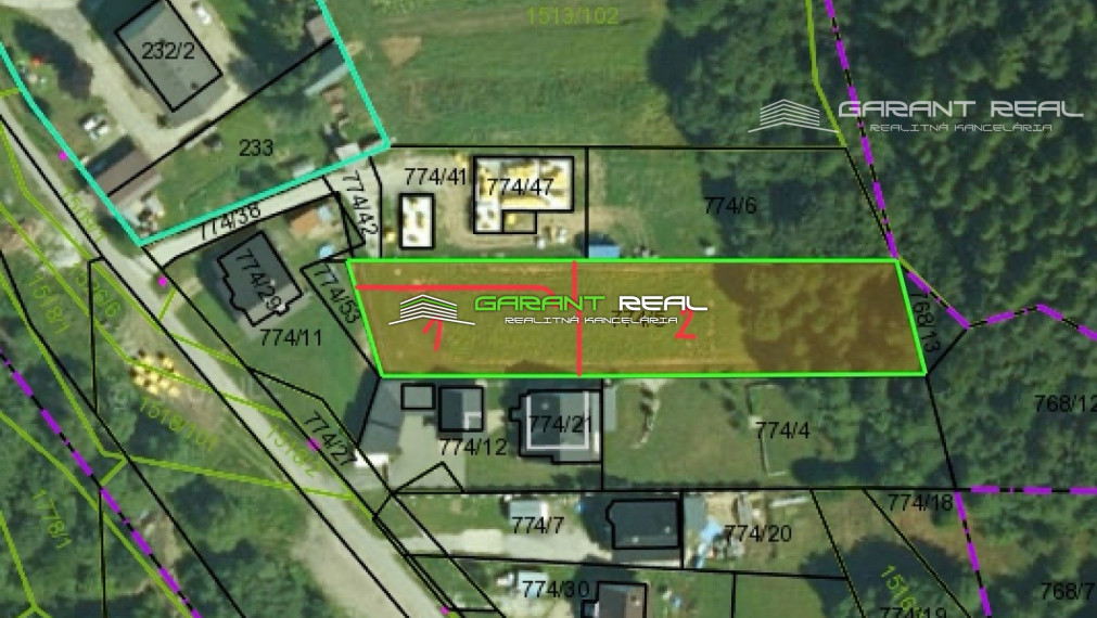 GARANT REAL predaj 2 stavebné pozemky, 850 m2, 1000 m2, Čirč, okr. Stará Ľubovňa